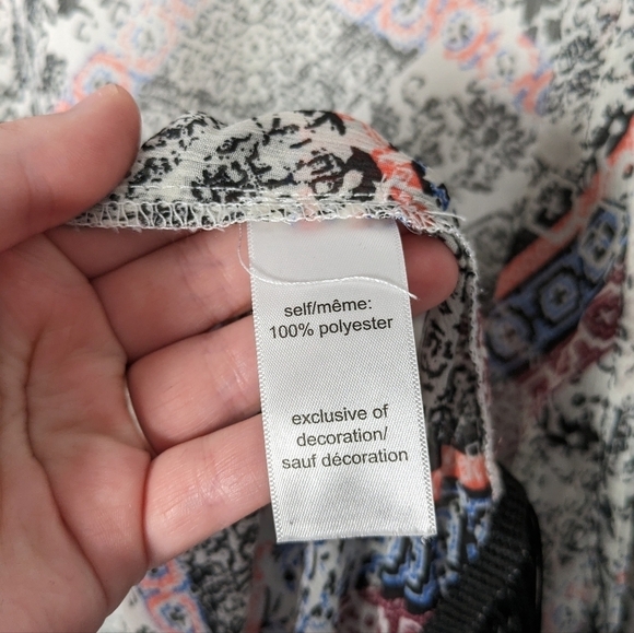 Maurices+ Fringed Hem Bohemian‎ Open Front Geometric Print Shawl Size 2/3 - Picture 5 of 6